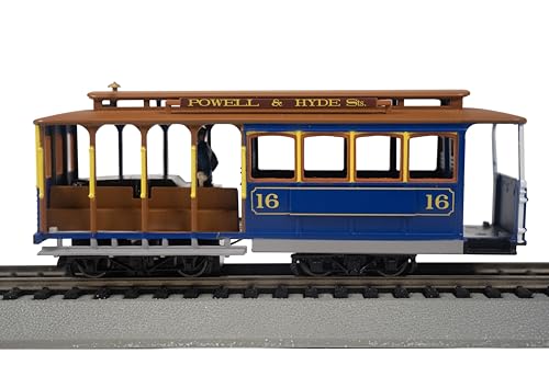 Bachmann Trains - Cable CAR with Grip Man - Blue & TAN #16 - HO Scale