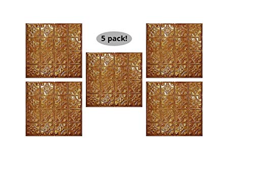 American Tin Ceilings Tin Backsplash [5-Pack with Trim Kit] in Pattern #30 and Rustic Copper Color 24