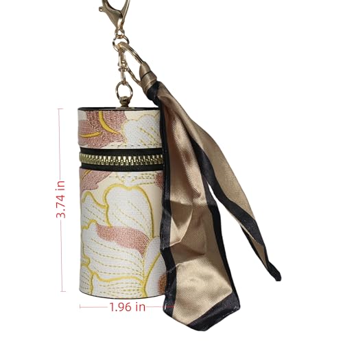 Fashion Wallet Small Clear Flower Portable Earphone Port Red Envelope Car Key Pendant, Pink4