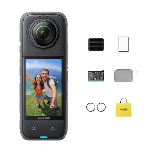 Insta360 X4 Action-Bundle - 8K wasserdichte 360 Action Kamera, 4K Weitwinkel-Video, unsichtbarer Selfie-Stick, abnehmbare Objektivschutze… – Ansicht 1