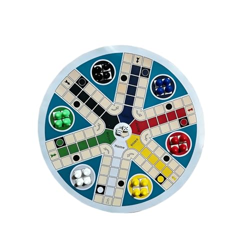Juego Parchís, Tablero Clásico Plegable, 35x35x3cm, Juego, Juegos de Mesa Familiares, Set Clásico Portátil, para Niños, Niñas, Adolescentes, Familia, Viajes