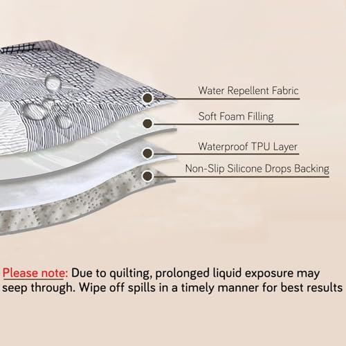 Image of HOKIPO 'Elira Series' Polyester Blend Water Repellent + Waterproof Quilted Sofa Mats | Make Your Own Sofa Cover Set | Length 180cm - Snow White Black Geometry (AR-5249-C9)