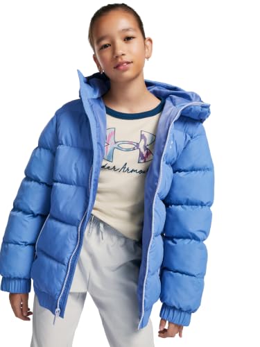 Image of Under Armour Girl's Prime Hooded Puffer Jacket, Lightweight & Water Repellent