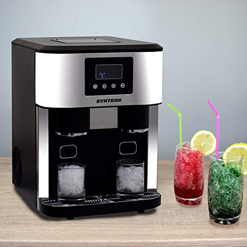 Syntrox Germany Eiswürfelbereiter, Eiswürfelmaschine, Crushed Ice Maker, 18 kg / 24h, 2 Würfelgrößen, LED-Beleuchtung… – Bild 3