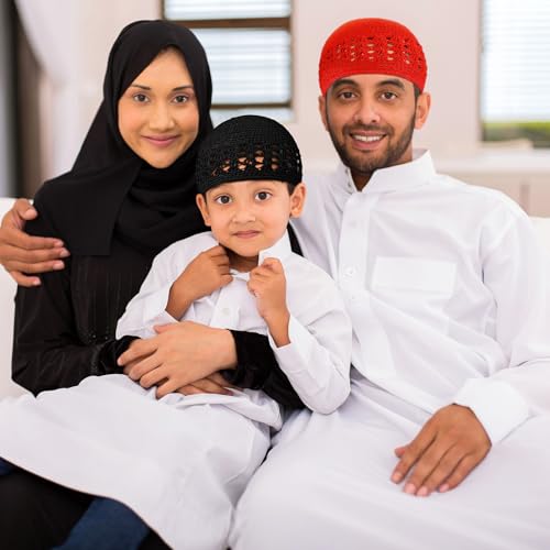 Image of Boyiee Kufi Hat for Men Muslim Knit Kufi Cap Crochet Beanie Skull Beanie African Hat for Men Women