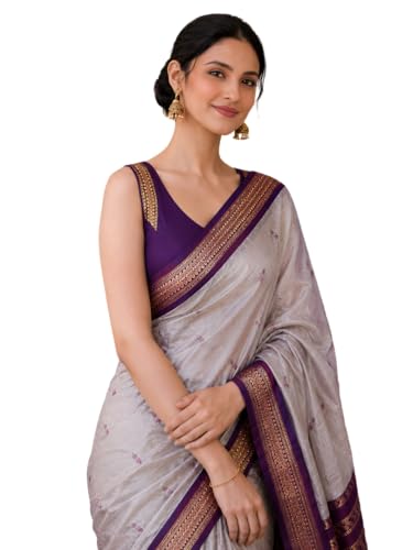 Image of South Cotton Gadwal Saree for Women | Celebrity Inspired Traditional Ethnic Wear | Chettinad & Kalyani Cotton Sarees | Soft Cotton Saree with Blouse Piece
