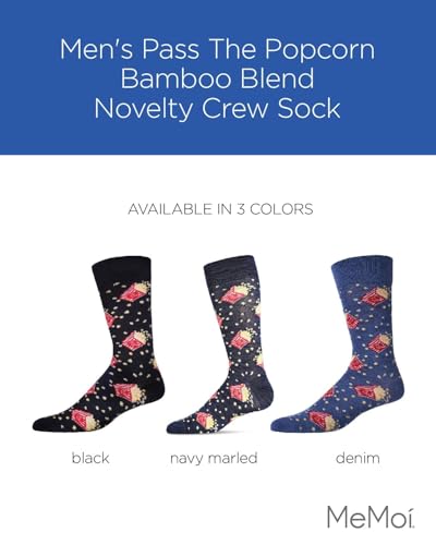 MeMoi Men's Pass The Popcorn Rayan Blend Novelty Crew Sock2