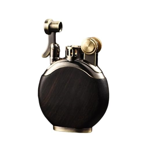 Wlerla Retro Schleifscheibe Kerosin Feuerzeug, wiederverwendbar, stilvoll, perfekt für Männer Geburtstagsgeschenke (Holz schwarz) Wlerla Retro Schleifscheibe Kerosin Feuerzeug, wiederverwendbar, stilvoll, perfekt für Männer Geburtstagsgeschenke (Holz schwarz)