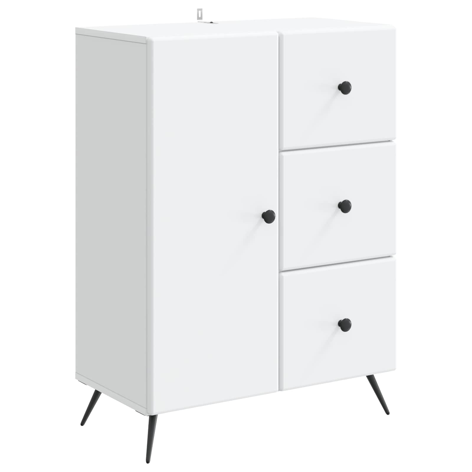 Aparador blanco de madera con 3 cajones para comedor y salón 66cm