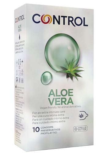 CONTROL Aloe Vera Preservativos Hidratantes y Extra Lubricados con Aloe Vera, 10 preservativos