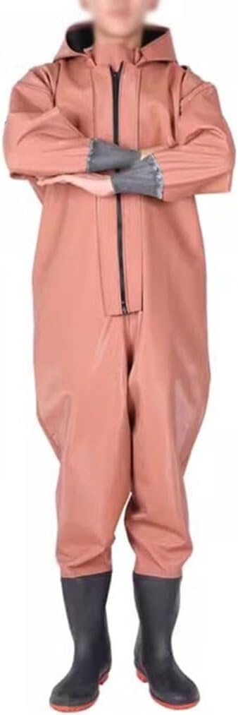 Pantalones de pesca impermeables contra filtraciones con peto de PVC y cremallera