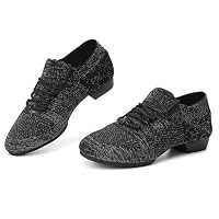 Tanzschuhe Damen Latein Bequeme Moderne Jazztanzschuhe mit Schnürung Schuhe Geschlossen Bachata Tango Trainerschuhe Atmungsaktiv Schlupfschuhe Leichtgewichts Slip On Flache Freizeitschuhe – Ansicht 7