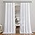NICETOWN White Linen Sheer Curtains and Drapes 84 inches Long, Rod Pocket & Back Tab semitransparent with Light Through Vertical Window Treatments for Sliding Glass Door & Living Room, 52"W, Set of 2