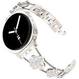 KADES Glitzerndes Armband kompatibel mit Samsung Galaxy Watch 8 Armband 40mm 44mm, Damen Diamant Metall Gliederarmband Ersatzarmband für Galaxy Watch 8 Classic Strap 46mm(2025),Polarstern