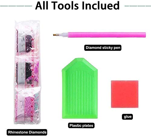 SLF 5D diamantschilderij DIY rond diamantschilderij tulpenvaas 32 x 32 cm kruissteek kit kristal borduurwerk-huisdecoratie handwerk - Afbeelding 3