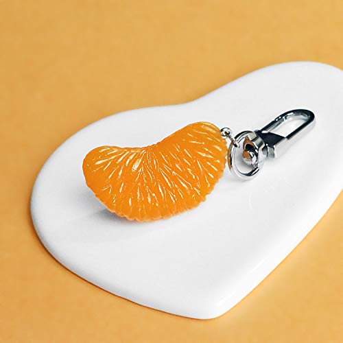 Simulación Alimentos Dibujos Animados Serie de Frutas Llavero Creativo Un Naranja Colgante Bolso Bonita Borla joyería Cover