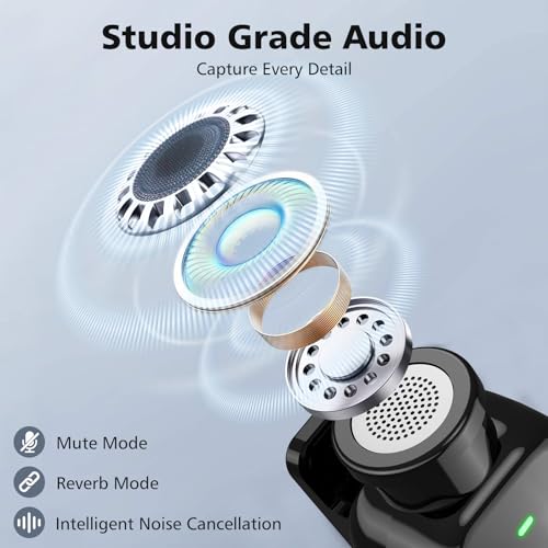 Image of HEHOTTC Mini Wireless Lavalier Microphones for iPhone 15 /16 /17 & Android, 30H Battery Life with Charging Case, Lapel Microphone Wireless for Video Recording Vlogging