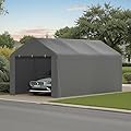 GOJOOASIS Car Port Canopy Tent Carport 10'x20' Car Tent Portable Garage, Tents for Car Waterproof & UV Protected for Wedding, Garden Shelter, Storage Shed (Gray)