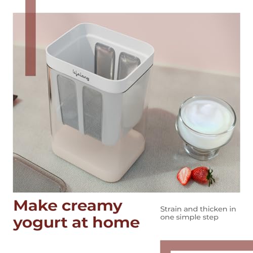 Image of Lifelong Hung Curd Maker & Yogurt Filter Strainer 1100 mL | BPA-Free Dahi & Greek Yoghurt Box with Fine Mesh & Lid | Multi Use - Thick Curd, Whey Separator, Soybean Milk, Kefir, Pulpy Juice & Coffee