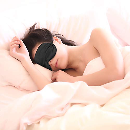 image for Hochoek Silk Sleep-Mask Eye-Mask Eye-Cover Eyeshade - 100% Silk Soft A