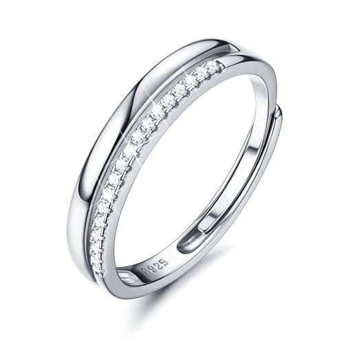 Adramata Anillo de Plata de Ley 925 - Anillos de Compromiso, Alianzas Boda, Promesa - Ajustable para Pulgar - Oro, Plata, Oro Rosa - Regalos para Mujer