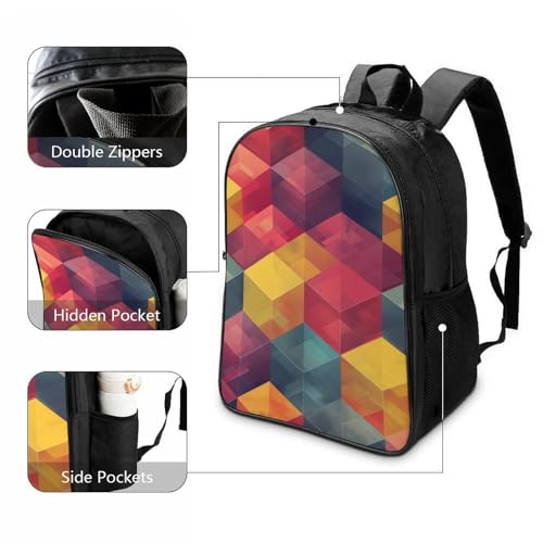 Mochila impermeable y transpirable con estampado de bloques para niños y adolescentes 3