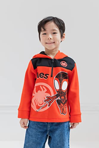 Marvel Spidey and His Amazing Friends Ghost-Spider Miles Morales Spider-Man Fleece Half Zip Hoodie Toddler to Little Kid2