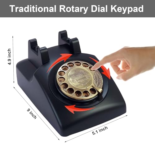 Image of TelPal Antique Phones Corded Landline Telephone Vintage Classic Rotary Dial Home Phone of 1930s Old Fashion Business Phones Home Office Decor Landlines