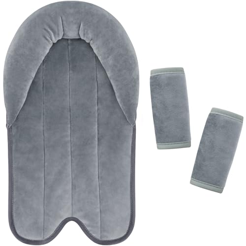 Image of COOLBEBE Upgraded Babybody Support & Strap Covers Set for Newborn Infant Toddler - Extra Soft Car Seat Insert Cushion Pad, Perfect for Carseats, Strollers, Swing