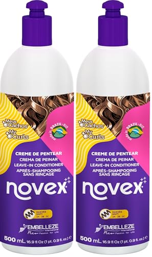 Novex Acondicionador Suave Sin Enjuague My Curls Enriquecido con Aceites de Girasol y Coco para Desenredar e Hidratar el Cabello, Adecuado para Rizos Ondulados o Tipos de Cabello 2A, 2B y 2C 500 ml