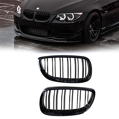 Parrilla de riñón elegante para BMW E92 E93 M3, rejillas de doble listón en plástico ABS