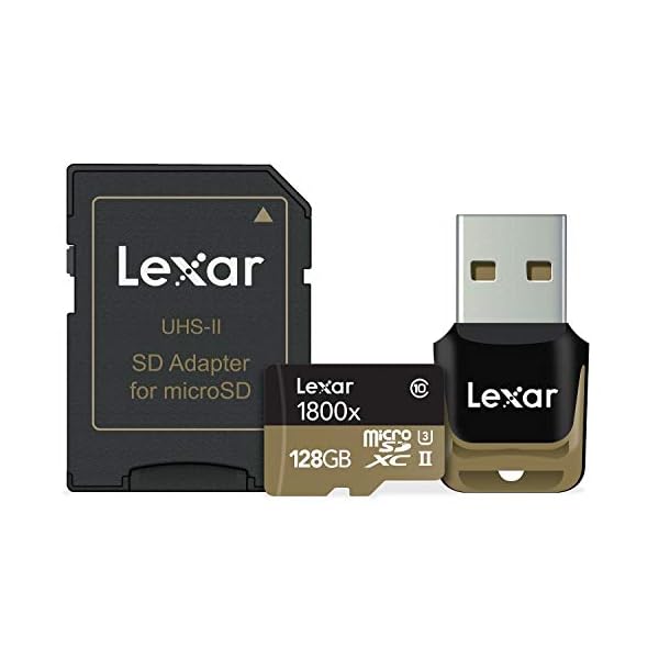 Lexar LSDMI128CRBEU1800R Professional Class 10 1800x Micro SDHC UHS-II Speicherkarte mit USB-Kartenleser, 128 GB