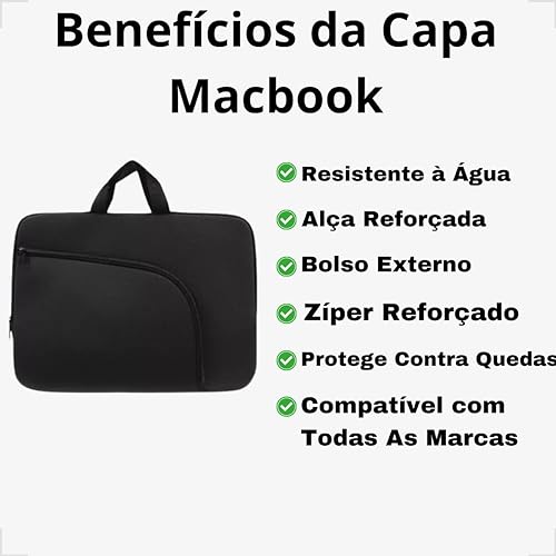 Capa Case Luva com Bolso 13,3 polegadas compativel com Macbook resistente contra arranhões e impacto