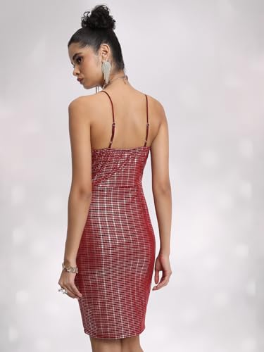 Image of Tokyo Talkies Women's Sleeveless V-Neck Solid Dresses| Stylish| Party Dresses