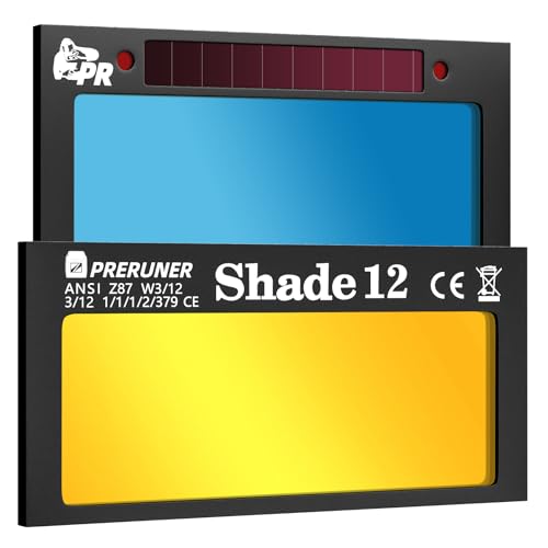 Image of Core Series Shade 12 Gold Auto Darkening Welding Lens, Gold Coating Cool Blue Puddle View, 2 inch x 4 1 /4 inch x 0.2 inch, Fits Sugar Scoop & Pancake Welding Hoods
