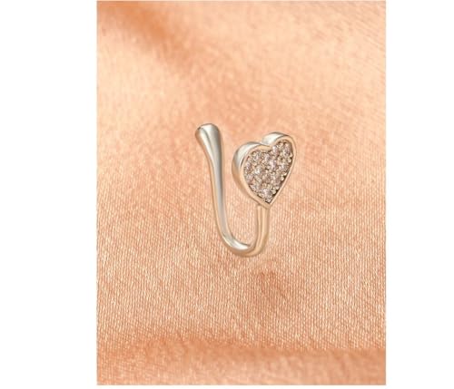Image of RUVEE Nose & Ear Clip Titanium Plated Pin Non Pierced Just Press for Women & Girls Septum Ring