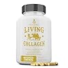 Ancestral Supplements Grass Fed Beef Living Collagen Nutritional Powder Supplement, 3000mg, Promotes Healthier, Younger Looking Skin, Hair, Nails and Joints, Type II, 180 Capsules