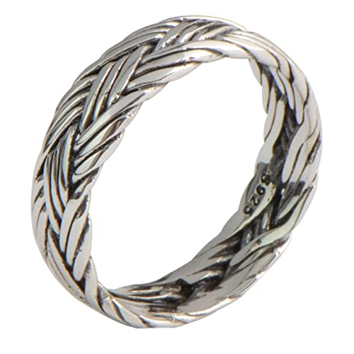 Bague fiancaille femme vintage tissé le cadeau idéal en argent 925
