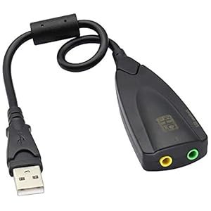 zdyCGTime Externe 5.1 USB Stereo Sound Card USB 2.0 naar 3D Audio Sound Card Adapter Virtuele 5.1 Kanaal voor Windows en…