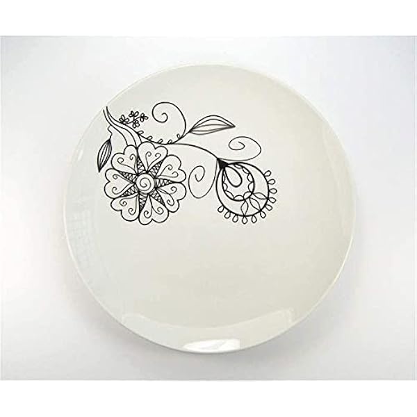 Illustrator handgeschilderde bloemen keramische schotel ronde platte fruitplaat westerse schotel persoonlijkheid kunstplaat