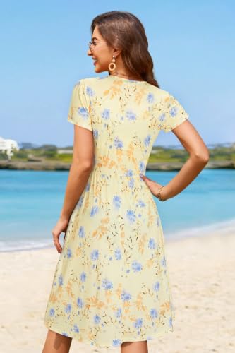 Image of Newshows Women's Pockets Wrap V Neck Floral Summer Vacation Casual Sundress