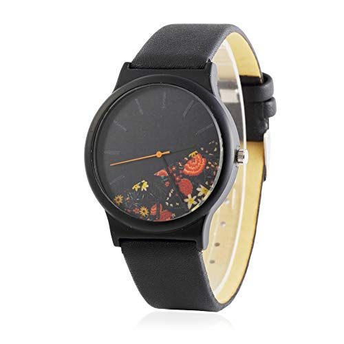 Preisvergleich Produktbild Homeofying Damen-Armbanduhr, modisch, halber Blumenzeiger, Quarz, Zahlenarmband, Party-Armbanduhr