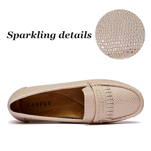 Image of Women's Business Loafers Work Casual Flats Shoes Lightweight Penny PU Leather Slip On Walking Shoes