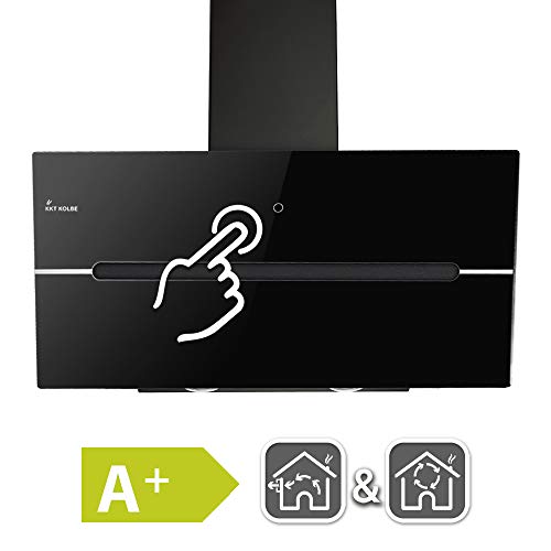 Afzuigkap 80 cm/Muur Afzuigkap met stahoogte/roestvrij staal/zwart glas/automatische uitschakeling/Aanraakbediening… - Image 3