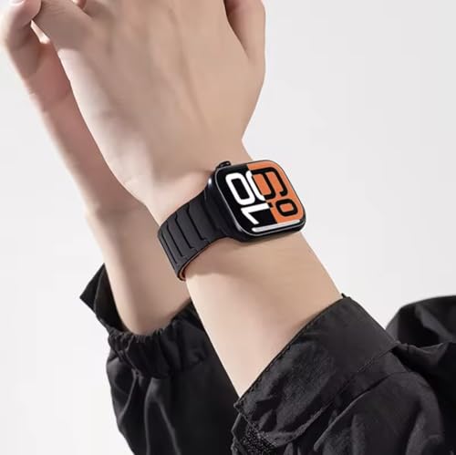 Image of Printme Silicone Sport Magnetic Band Compatible with Apple Watch 42 mm 44 mm 45 mm 46 mm 49 mm, Adjustable Strap for iWatch Series SE Series 1-8, Ultra 2 /3
