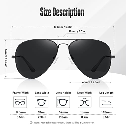 3Pack Classic Aviator Sunglasses for Men Women Sun glasses Lens3