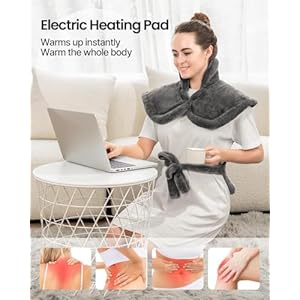 RENPHO Heating Pad for Back Pain Relief, Mothers Day Gifts for Mom, Birthday Gifts for Women Men Dad, FSA HSA Eligible, Neck and Shoulder Electric Heat Pad, Fast Heating, 24"x33", ETL Certified, Gray RENPHO Heating Pad for Back Pain Relief Mothers Day Gifts for Mom Birthday Gifts for Women Men Dad FSA HSA Eligible Neck and Shoulder Electric Heat Pad Fast Heating 24×33 ETL Certified Gray