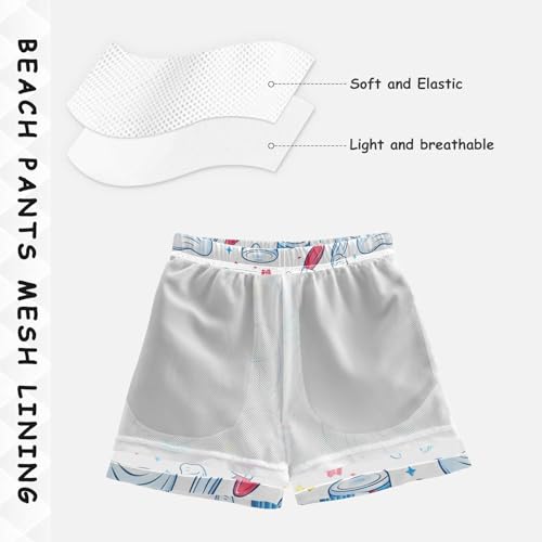 Pigsaly Boys Swim Trunks Dental Tooth Star Colorful Boys Board Shorts Swimsuit Swimwear Summer Bathing Suit 5T4