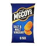McCoys SALT & MALT VINEGAR Multipack Crisps 6 Pack Bag - Fully loaded with flavour, iconic ridged crisp, unmistakable crunch