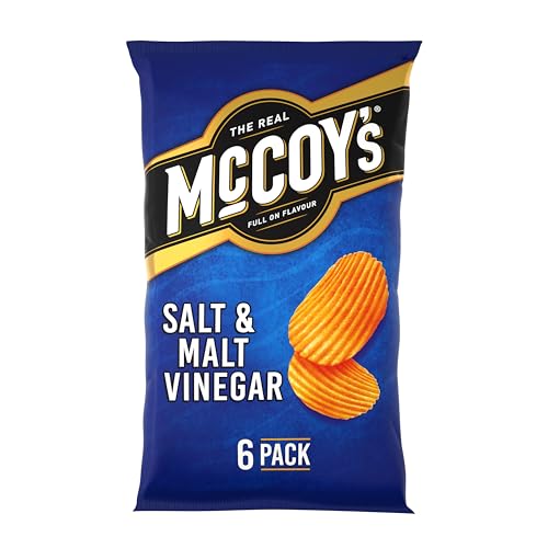 McCoys SALT & MALT VINEGAR Multipack Crisps 6 Pack Bag - Fully loaded with flavour iconic ridged crisp unmistakable crunch